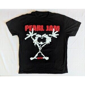 Pearl Jam Alive Stickman Shirt Black Large